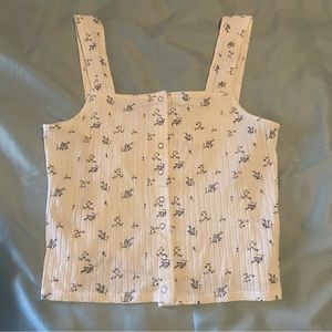 NWT L Forever 21 Floral White Tank Top